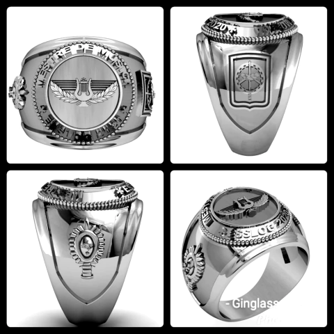 Anillo de maestro músico personalizado en plata de ley (950)