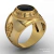 Contemporary ring of the military academy of the black needles in gold (750) 18k on internet