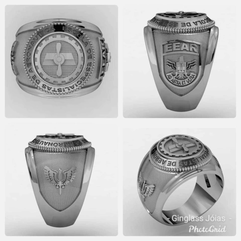 Anillo de plata de ley para mantenimiento de aviones