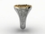 Anel wall street bulls em prata de lei com ouro 18k - Ginglass Joias3D & Modelagem3D 