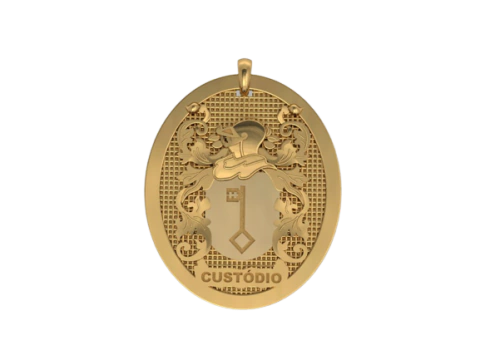 Family coat of arms pendant in 18k gold
