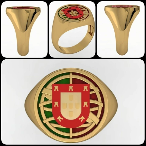 Ring Coat of Arms of Portugal in 18k Gold