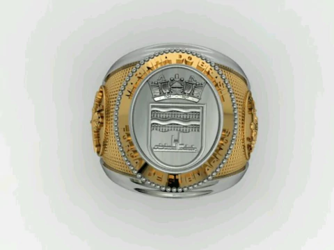 Anel da Força de Submarinos em Ouro 18k com Prata