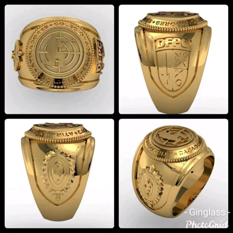 anel atirador desportivo em ouro 18k