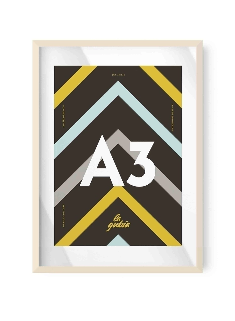 Marco A3 (30x42cm) Doble Vidrio Natural