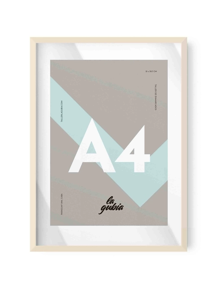 Marco A4 (21x30cm) Doble Vidrio Natural
