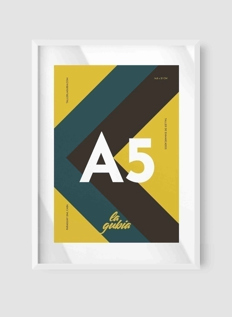 Marco A5 (15x21cm) Doble Vidrio Blanco