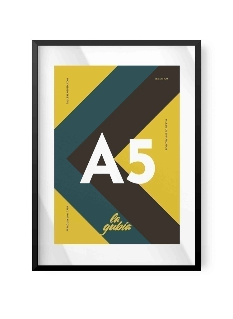 Marco A5 (15x21cm) Doble Vidrio Negro