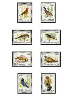 SELO FAUNA ARGELIA PÁSSAROS 8 VALORES