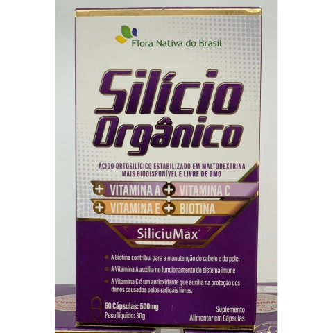 Silício Orgânico 500mg Com 60caps Flora Nativa Do Brasil