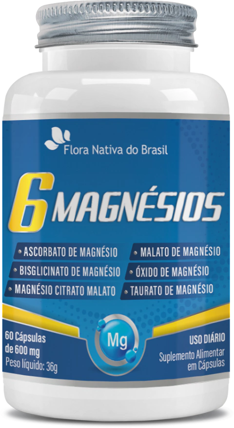6 Magnésios 600 mg 60 Caps Flora Nativa do Brasil