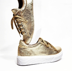 Zapatillas Buenos Aires metalizado platino