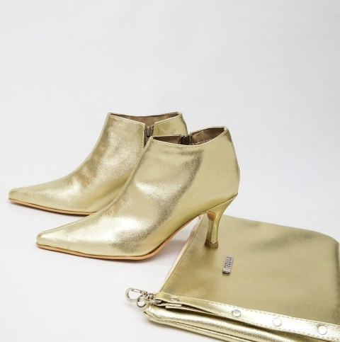 Botitas ROMA metalizado oro platino