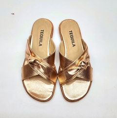 Sandalias ELENA metalizado oro rosé - comprar online