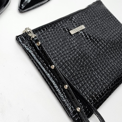 Sobres Petunia croco charol negro - comprar online
