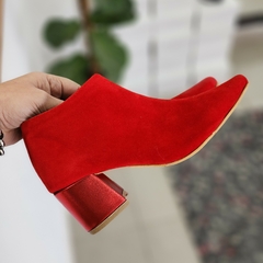 Botitas CAPRI gamuzado rojo taco Metalizado en internet