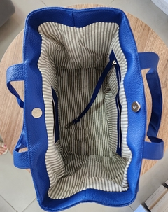 Tote Aleli ecocuero azul francia graneado en internet