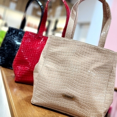 Tote ALELÍ croco charol Beige en internet