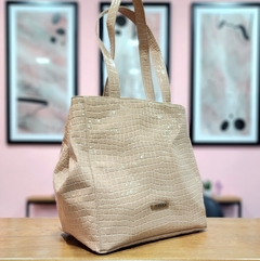 Tote ALELÍ croco charol Beige