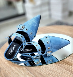 Suecos KATE simil Jean con taco negro - comprar online