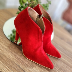 Botitas Barcelona gamuzado rojo - comprar online