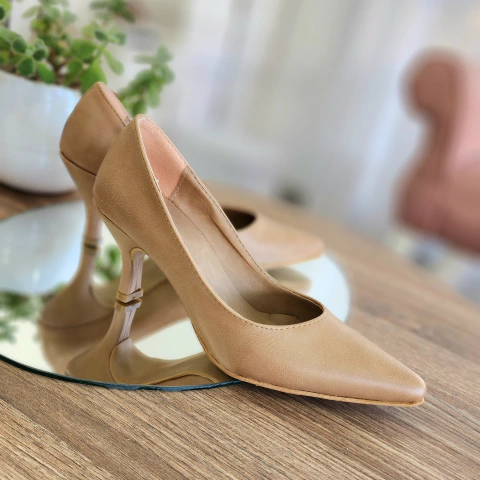 Stilettos Beige clásico taco 6 cm