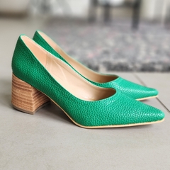 Stilettos Folia verde benetton graneado