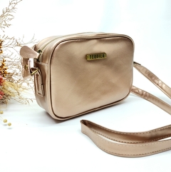 Bandolera Jazmin oro rosé graneado opaco