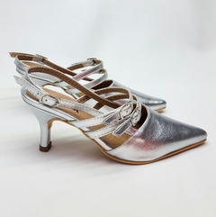 Stilettos CECILIA metalizado plata - comprar online