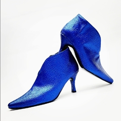 Botas CATANIA charol metalizado azul francia - Tequilaonline