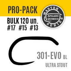 PRO PACK ANZUELOS BARBLESS PARA NINFAS - DUCK MASTER 301 EVO / BL - PACK (120 UNIDADES)