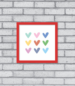 Quadro Corações - Pendurama Quadros e Artigos de Decoração