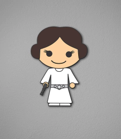 Placa Cute Leia