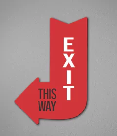 Placa Exit This Way na internet