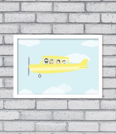 Quadro Família Avião - comprar online