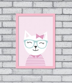 Quadro Hipster Kitty Menina - comprar online