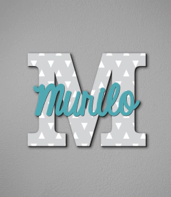 Letra + Nome Recorte em Relevo (3D) (Peça Única) - comprar online