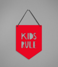 Plaquinha Kids Rule - Pendurama Quadros e Artigos de Decoração