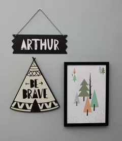 Placa Nome Wood - comprar online