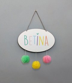 Placa Nome Pompom