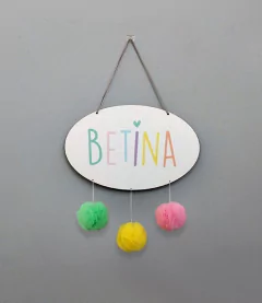 Placa Nome Pompom