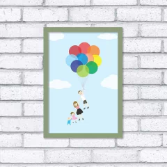 Quadro Família Balões
