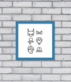 Quadro Bat Icons - Pendurama Quadros e Artigos de Decoração