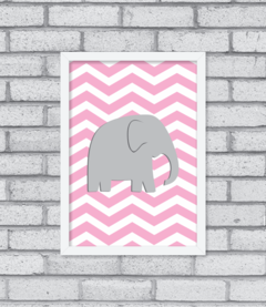 Quadro Elefante Chevron - comprar online