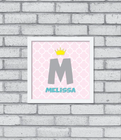 Quadro Inicial Coroa (menina) - Pendurama Quadros e Artigos de Decoração