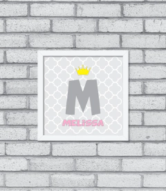 Quadro Inicial Coroa (menina) - Pendurama Quadros e Artigos de Decoração