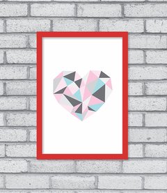 Quadro Coração Geométrico - Pendurama Quadros e Artigos de Decoração
