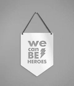 Plaquinha Be Heroes na internet