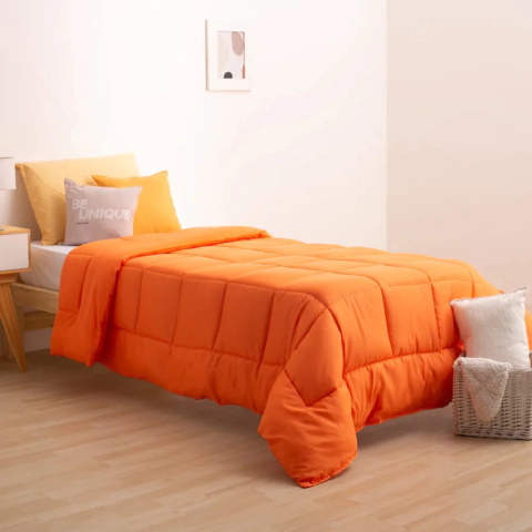 Acolchado Casa Blanca Oro 1 1/2 plazas Liso - tienda online
