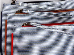 Neceser porta pañales " Marinero (rayas finitas) " - Mamá Flora